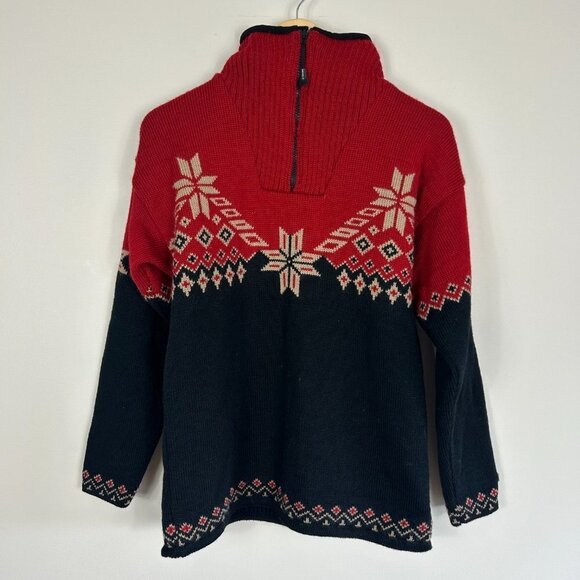 Devold Other - Devold Red Navy Fair Isle Half Zip Sweater Norwegian Size S